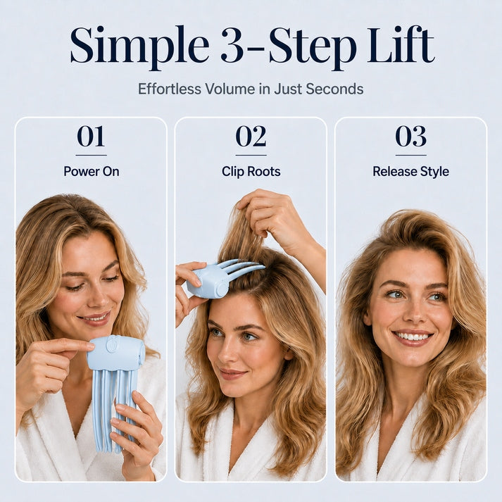 Over 48,000 Sold Cordless Heated Root Volumizing Hair Clip - Portable Styling Tool For Fine，Straight Hair