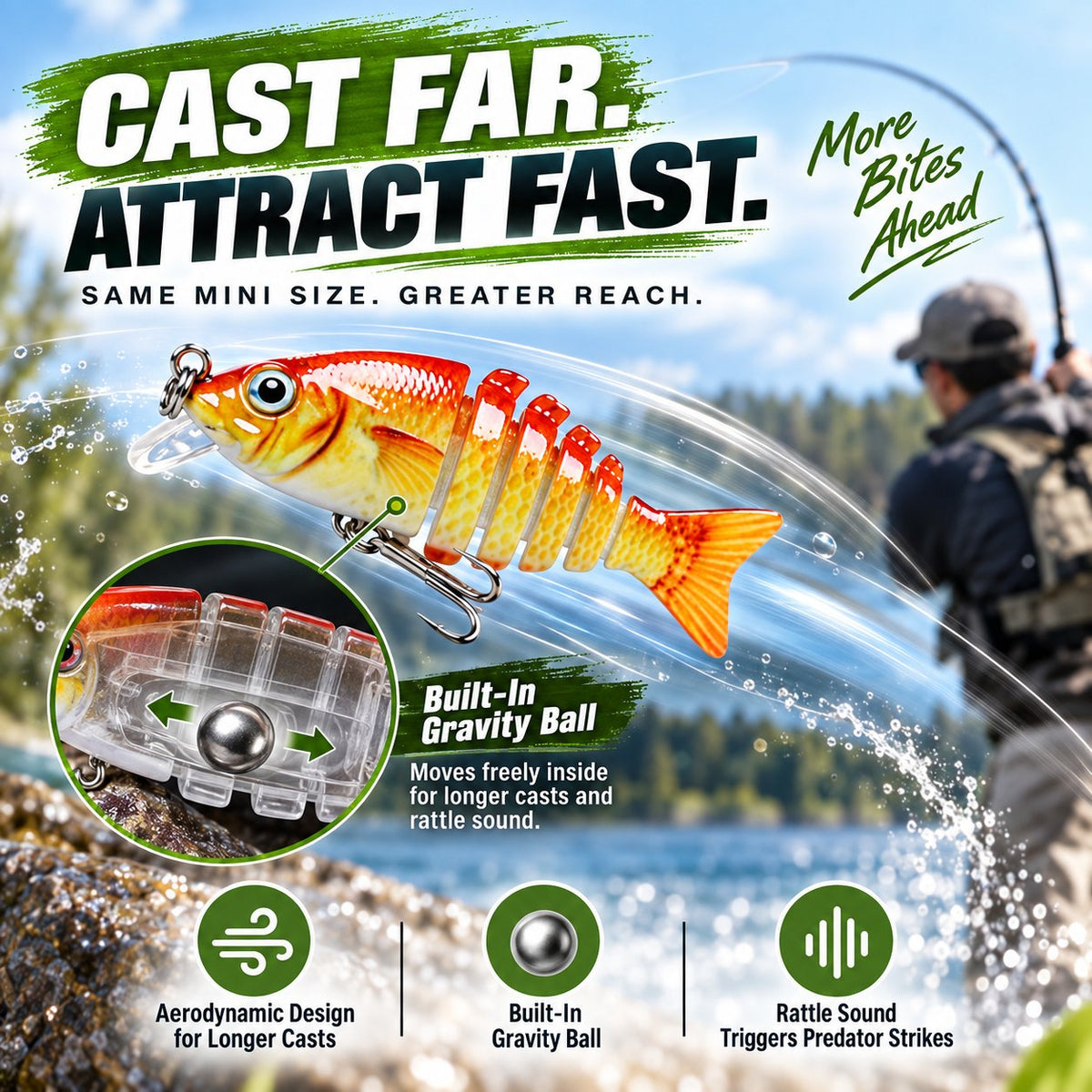 2'' Lifelike Fishing Lures for Freshwater and Saltwate