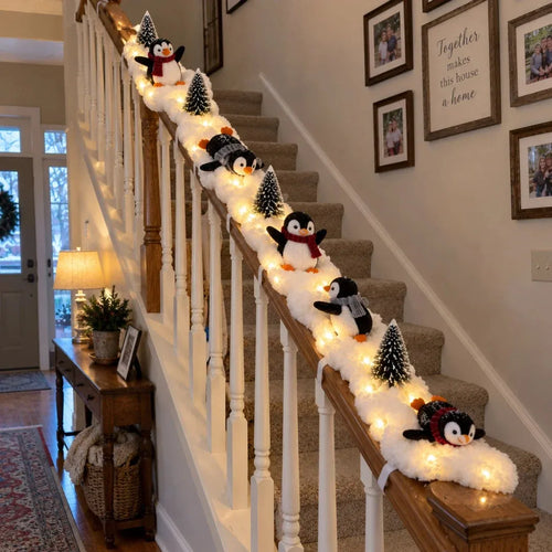 🐧 Penguin Christmas Stair Snow Decor | A Cozy Penguin Christmas Story ✨11