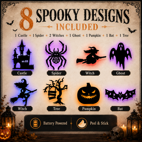 Halloween LED Silhouette Wall Stopers Battery Powerered