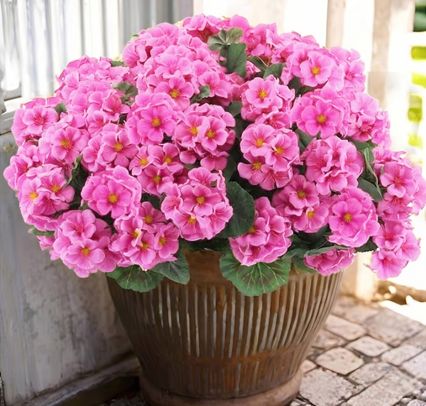 🌸 Lush, UV-Resistant Artificial Geraniums – Real Look, No Maintenance! 🌞🏡💐