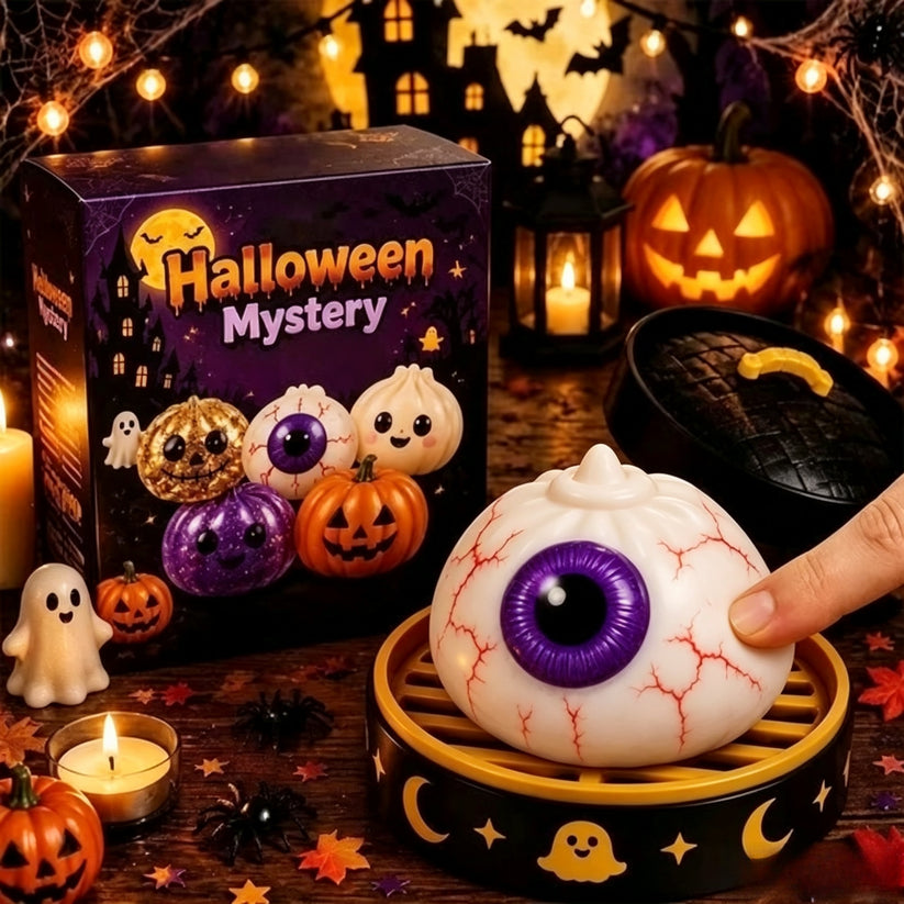 Halloween Ghost Bun Squeeze Toy | Cross-Border Maltose Squeeze Stress-Relief Toy | In-Stock Grip-and-Squeeze Decompression Gift Box