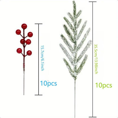 🎄2026 Christmas Sales🎅-Artificial Norfolk Pine Branches with Red Berries