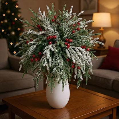 🎄2026 Christmas Sales🎅-Artificial Norfolk Pine Branches with Red Berries
