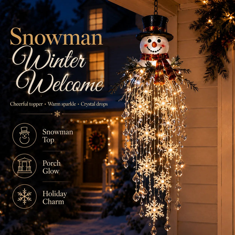 Crystal Cascade Christmas Light-Hanging LED Porch Decoration: Snowflake & Crystals✨❄️