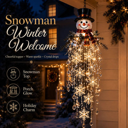 Crystal Cascade Christmas Light-Hanging LED Porch Decoration: Snowflake & Crystals✨❄️