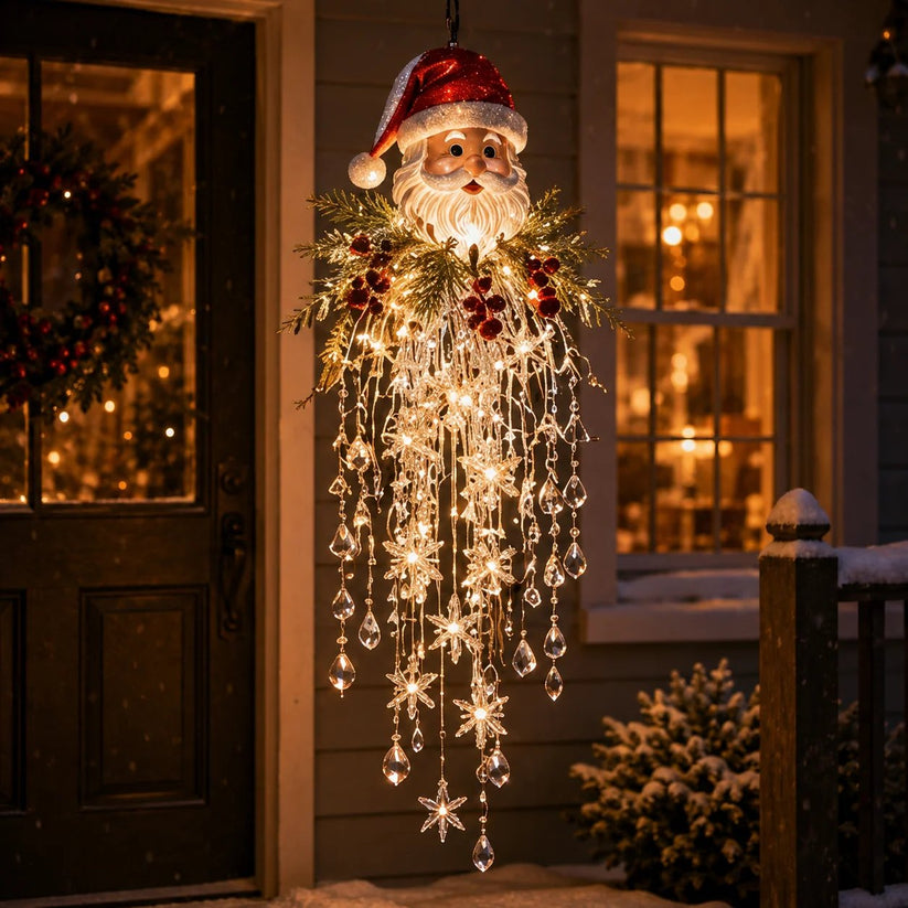 Crystal Cascade Christmas Light-Hanging LED Porch Decoration: Snowflake & Crystals✨❄️