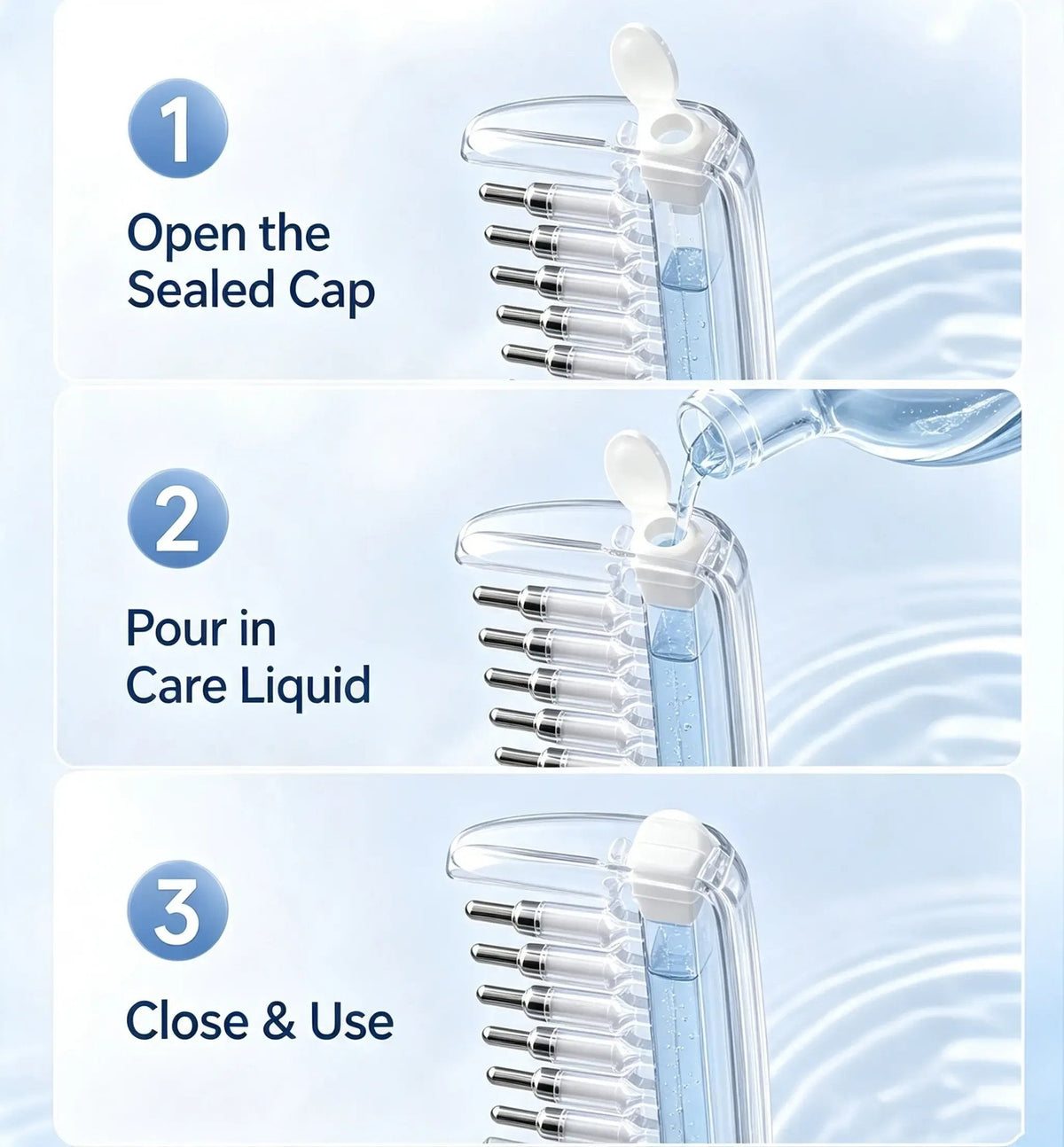 Refillable Scalp Oil Applicator Comb
