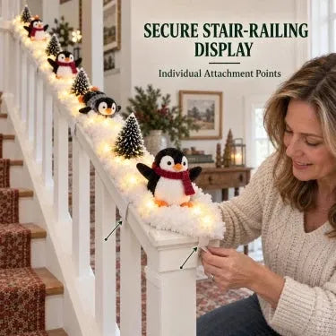 🐧 Penguin Christmas Stair Snow Decor | A Cozy Penguin Christmas Story ✨11