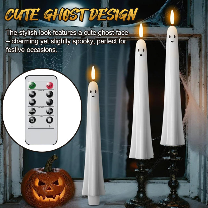 Remote controlled ghost light with 3D flaming wick