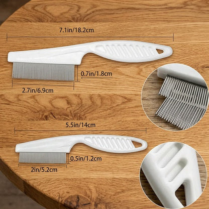2 Pack Pet Grooming Comb Set For Small Dogs And Cats Flea And Lice Remova