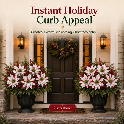 ❤️ Christmas Poinsettia Flower Arrangement in a Pot