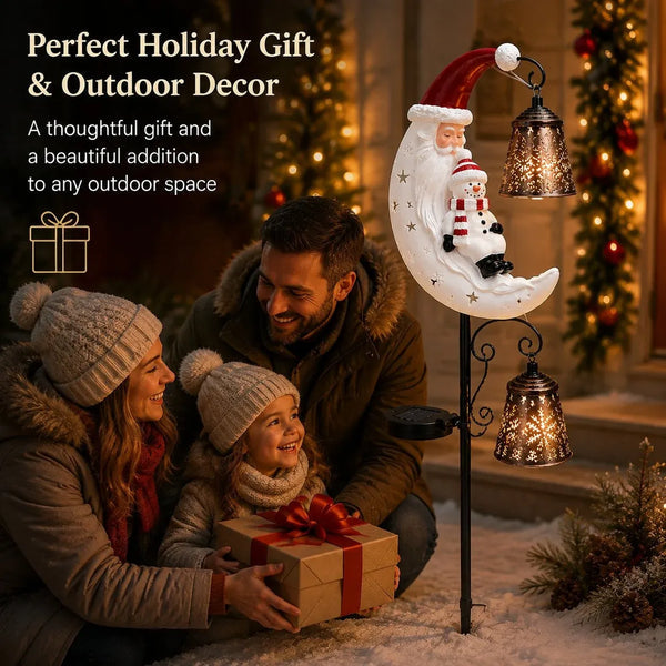 Christmas Moon Solar Garden Stake Light