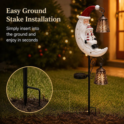 Christmas Moon Solar Garden Stake Light