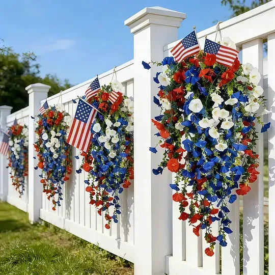 🔥250th US Independence Day🔥 - Eucalyptus Flower Artificial Fake Violet Flower Ground Stake