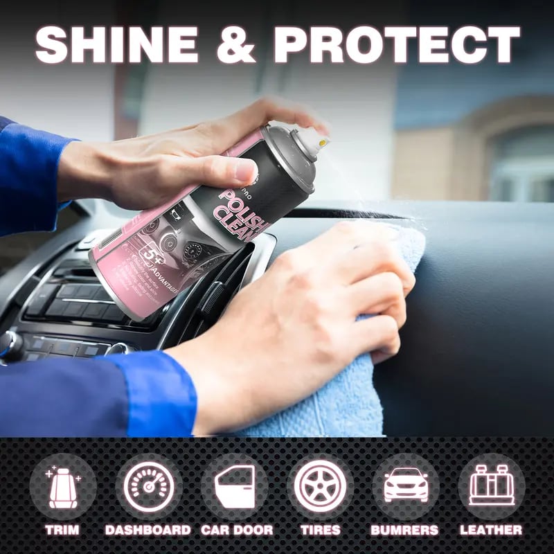 Automotive Care Agent Protector Wax - Anhydrous Spray for Vinyl, Rubber, Plastic, Leather Surfaces, Prevents Aging, Fading, Cracking, Suitable