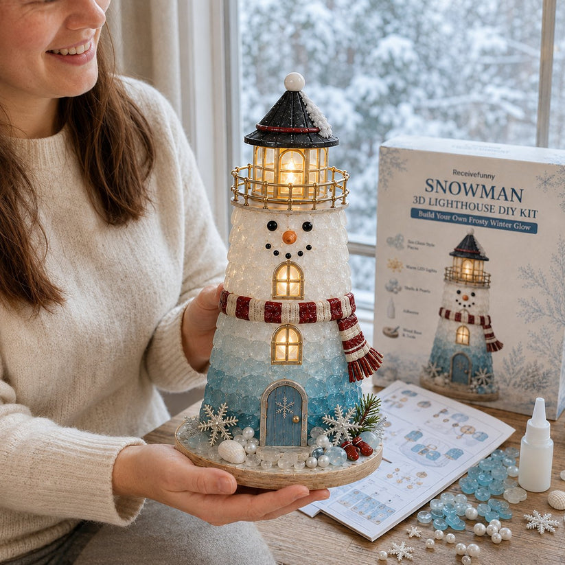 ✨Light‑Up Christmas Character Lighthouse | Complete DIY Craft Kit For Holiday Decor.