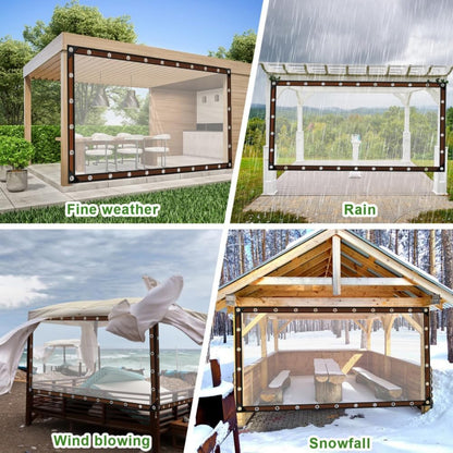 Clear Waterproof PETarp, TransparentOutdoor Cover With MetalGrommets