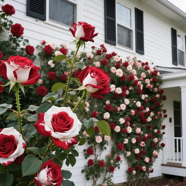 🌹Rare Twin Red White Rose Seeds — A Canvas Of God