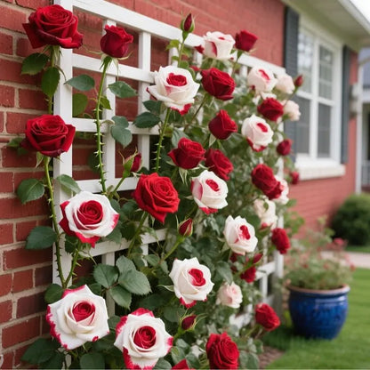 🌹Rare Twin Red White Rose Seeds — A Canvas Of God