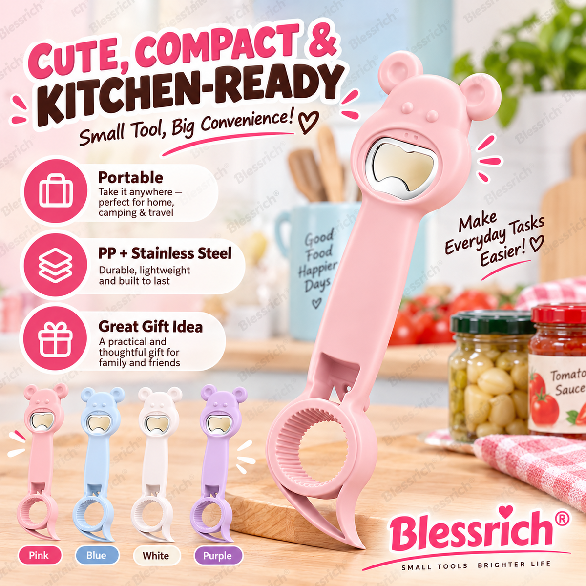 🔥39% OFF 🐻Opener Bear 4-in-1Jar & Bottle