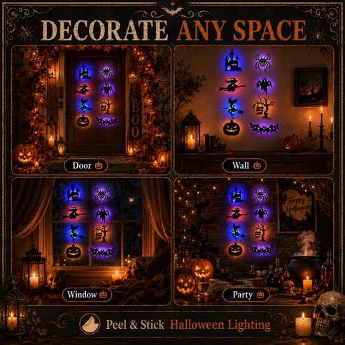 Halloween LED Silhouette Wall Stopers Battery Powerered