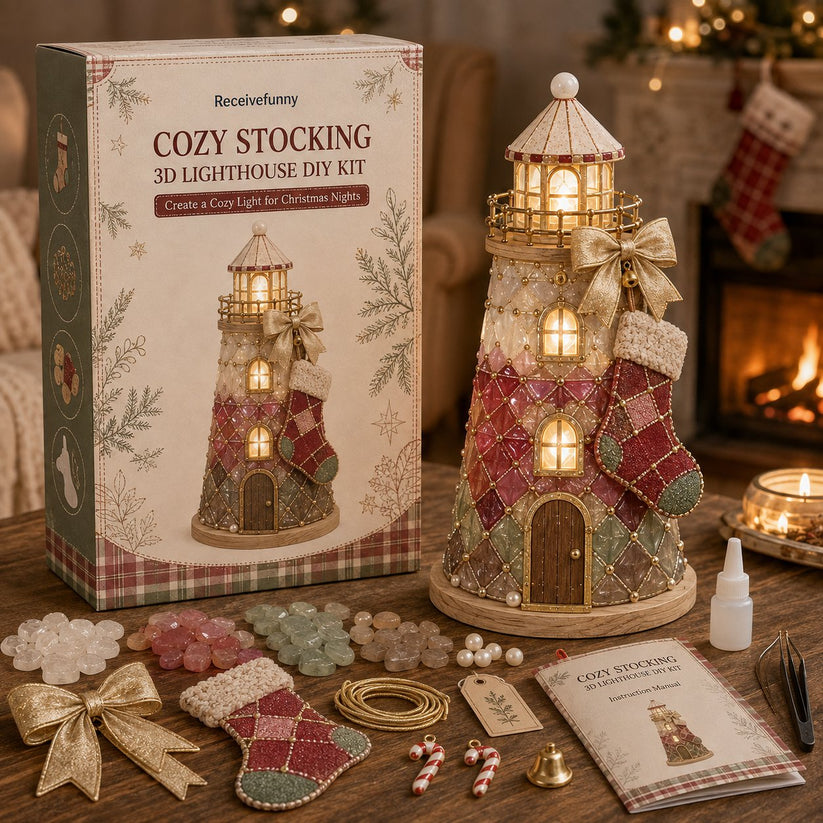 ✨Light‑Up Christmas Character Lighthouse | Complete DIY Craft Kit For Holiday Decor.
