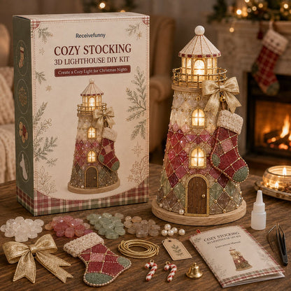 ✨Light‑Up Christmas Character Lighthouse | Complete DIY Craft Kit For Holiday Decor.