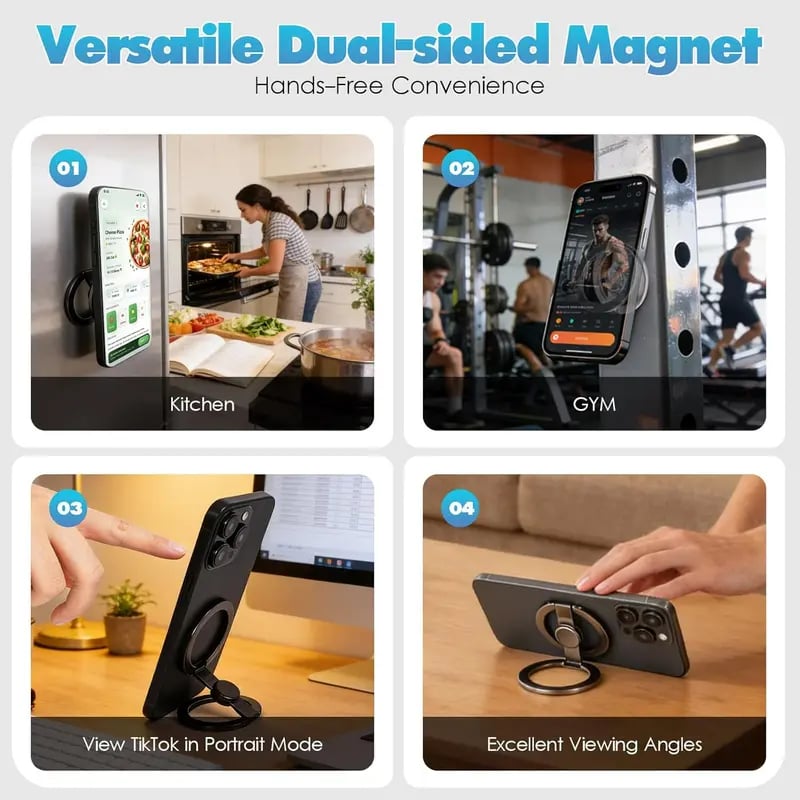 🧲 Magnetic Phone Stand & Fidget Spinner Combo | 2-in-1 MagSafe Holder