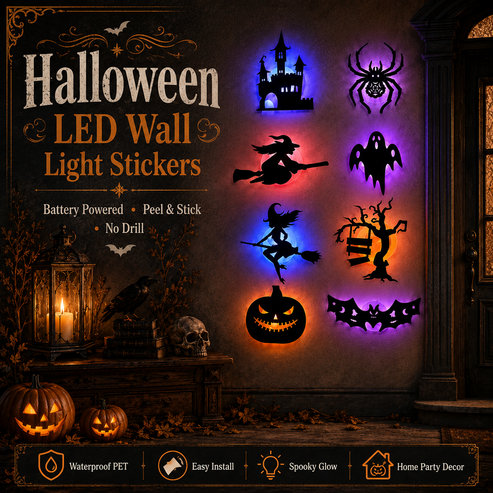 Halloween LED Silhouette Wall Stopers Battery Powerered