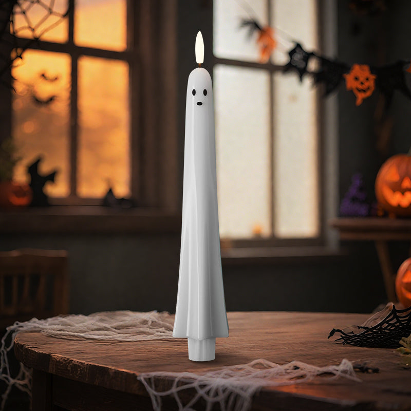 Remote controlled ghost light with 3D flaming wick