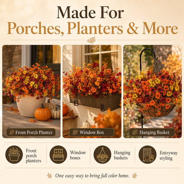 🔥Last Day 50% OFF - 🍁UV-Resistant Artificial Daisy Flowers for Fall Decor Halloween