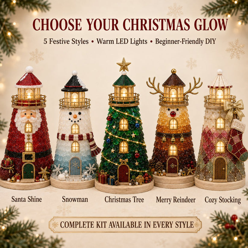 ✨Light‑Up Christmas Character Lighthouse | Complete DIY Craft Kit For Holiday Decor.
