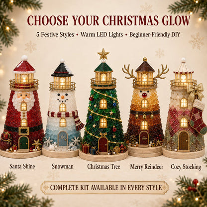 ✨Light‑Up Christmas Character Lighthouse | Complete DIY Craft Kit For Holiday Decor.