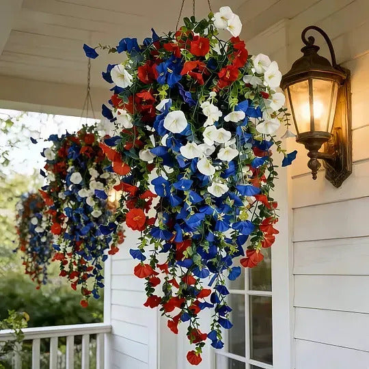 🔥250th US Independence Day🔥 - Eucalyptus Flower Artificial Fake Violet Flower Ground Stake