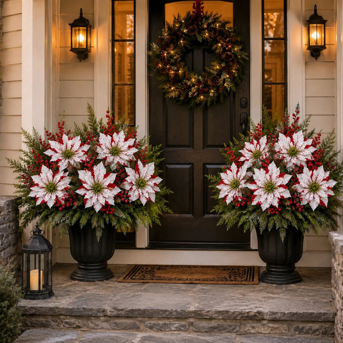 ❤️ Christmas Poinsettia Flower Arrangement in a Pot