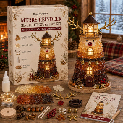 ✨Light‑Up Christmas Character Lighthouse | Complete DIY Craft Kit For Holiday Decor.