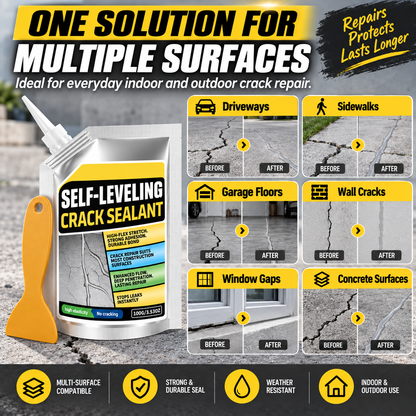 Self-Leveling Concrete CrackSealant - Waterproof Quick-Drying Repair Filler withScraper