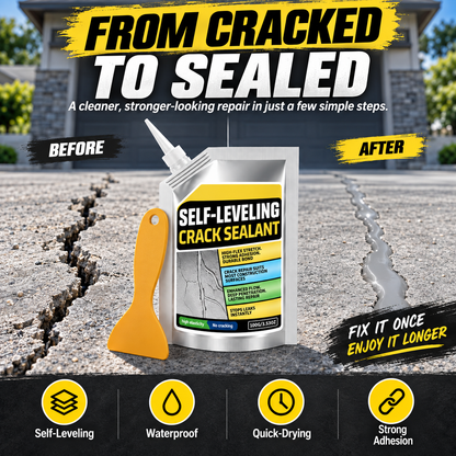 Self-Leveling Concrete CrackSealant - Waterproof Quick-Drying Repair Filler withScraper