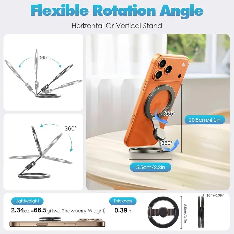 🧲 Magnetic Phone Stand & Fidget Spinner Combo | 2-in-1 MagSafe Holder