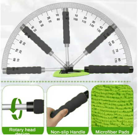 Microfiber Car Windshield Cleaning Toolwith Extendable Handle