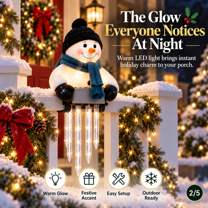 WinterGlow Snowman Icicle Light Decor | Christmas Holiday Light