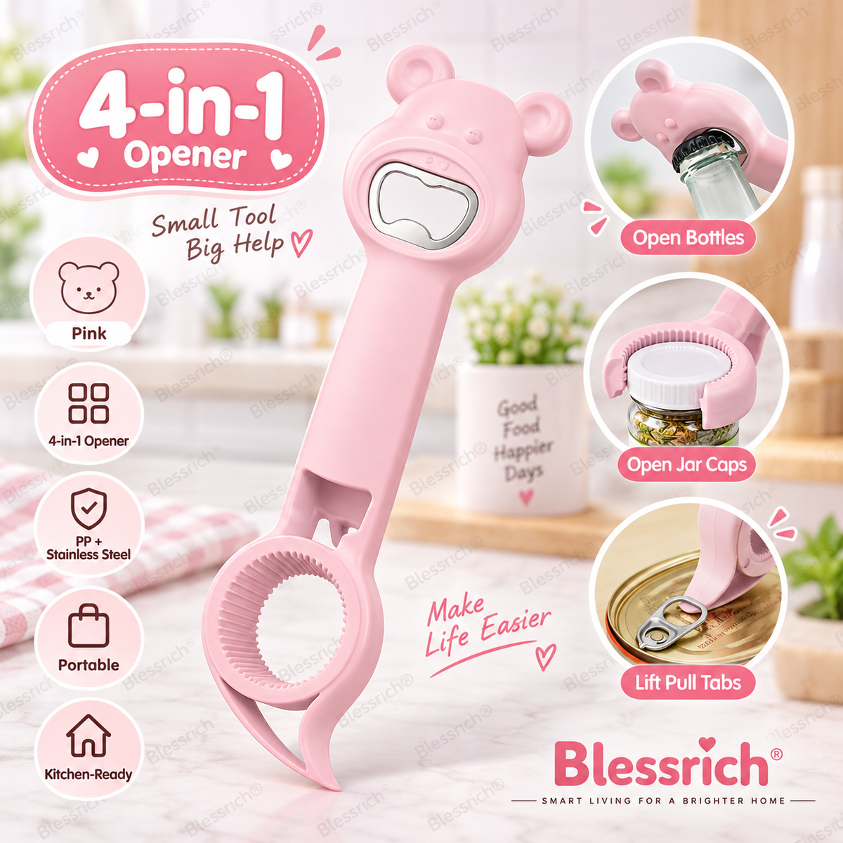 🔥39% OFF 🐻Opener Bear 4-in-1Jar & Bottle