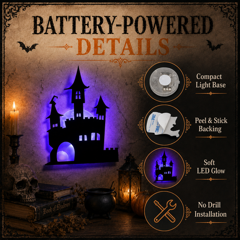 Halloween LED Silhouette Wall Stopers Battery Powerered