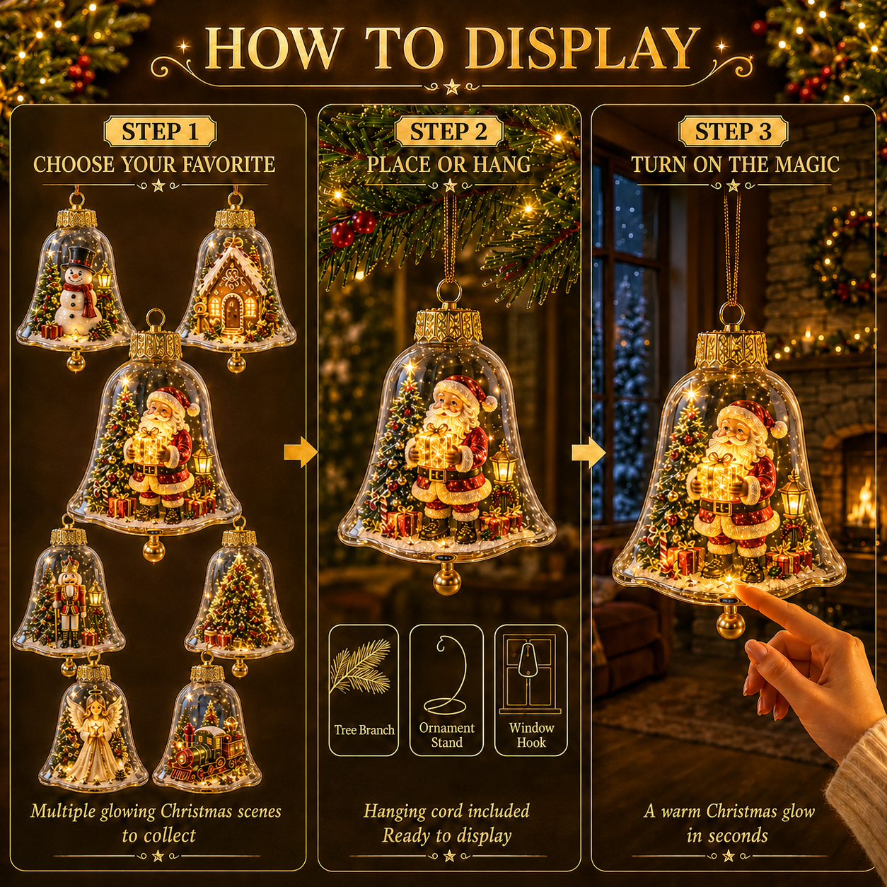 🔥Limited time 48% OFF -✨🎄 Glowing Christmas Story Ornament – Light-Up Mini Holiday Scene
