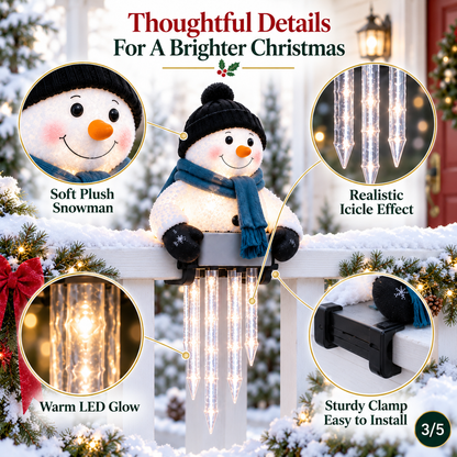 WinterGlow Snowman Icicle Light Decor | Christmas Holiday Light