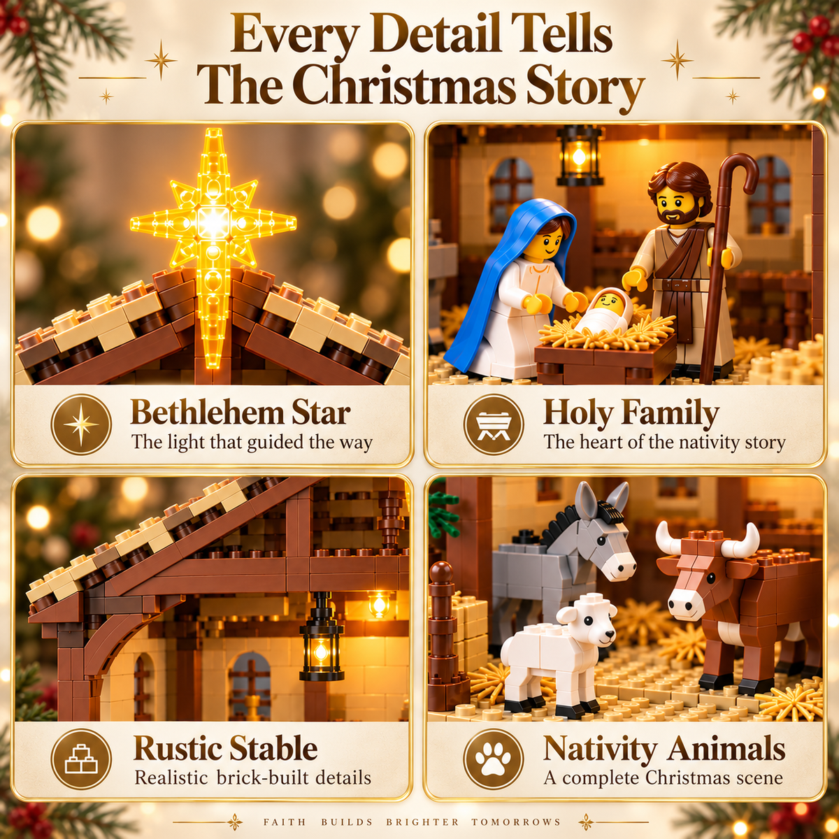 🎁 Build The Christmas Story – Nativity Scene Building Block Set