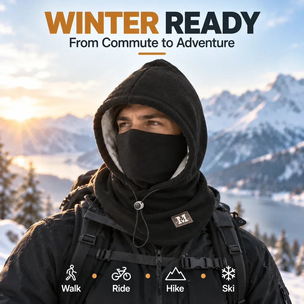 Winter Fleece Balaclava Hood- 3-in-1 Face & Neck Gaiter