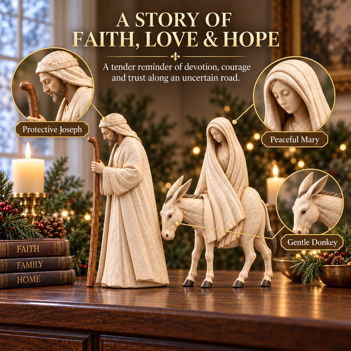 Journey to Bethlehem Nativity Figurine Set