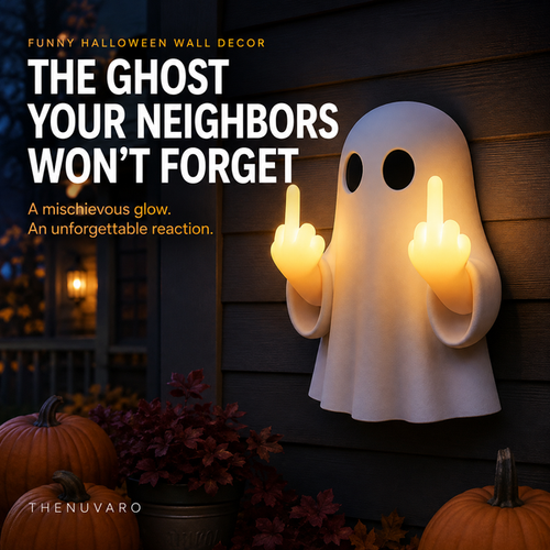 Light-Up Rude Ghost Wall Decor – Funny Halloween Porch Decoration